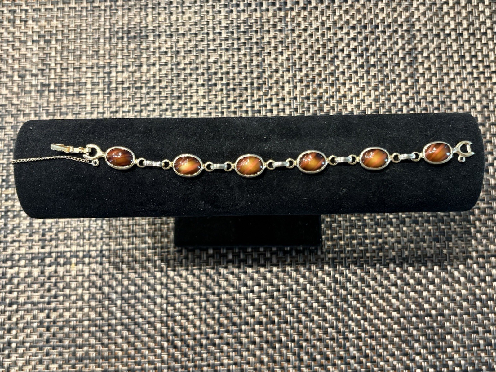 Classic Vintage “Sarah Coventry” Gold Tone with Tigers Eye Stones Bracelet