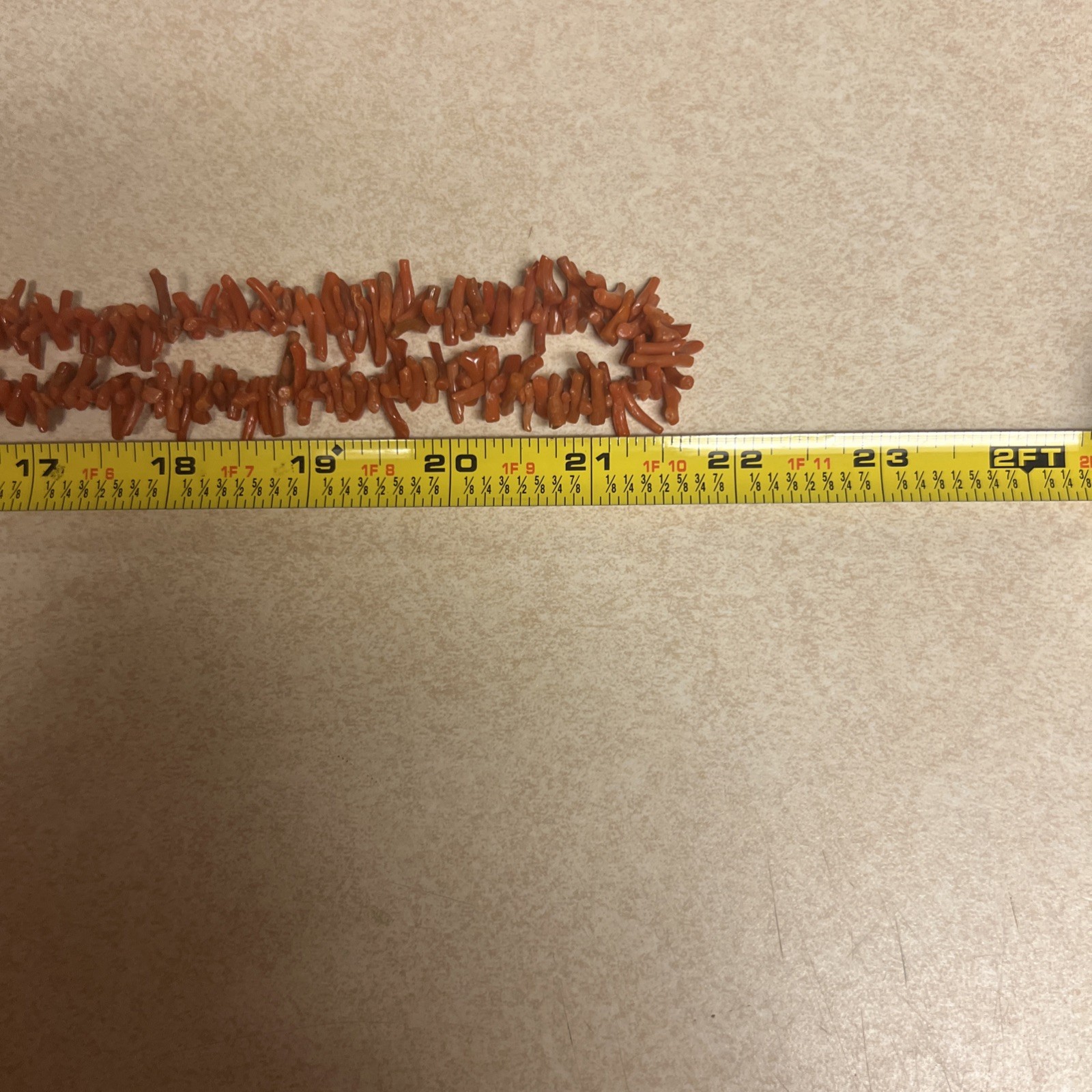 VTG Mediterranean Natural Red coral Salmon necklace 21”
