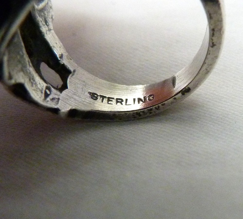 STERLING SILVER MODERN BRUTALIST RIBBON STYLE TURQUOISE GEMSTONE RING SIZE 5
