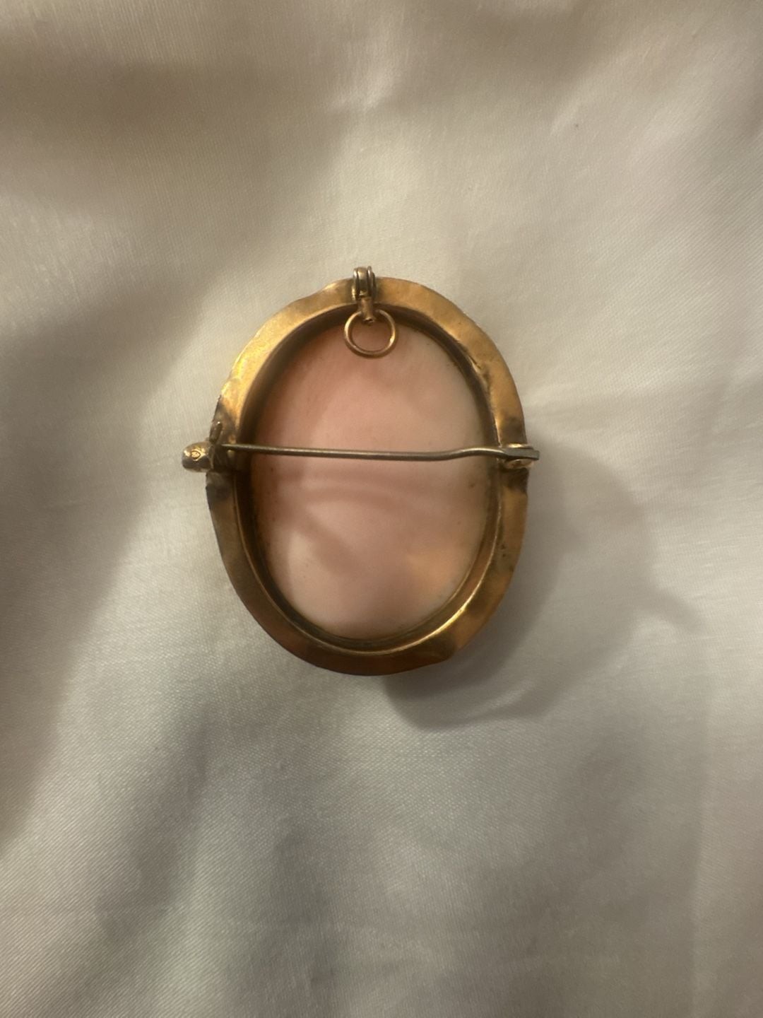 Antique 10k Gold Shell Cameo Convertible Brooch Pendant