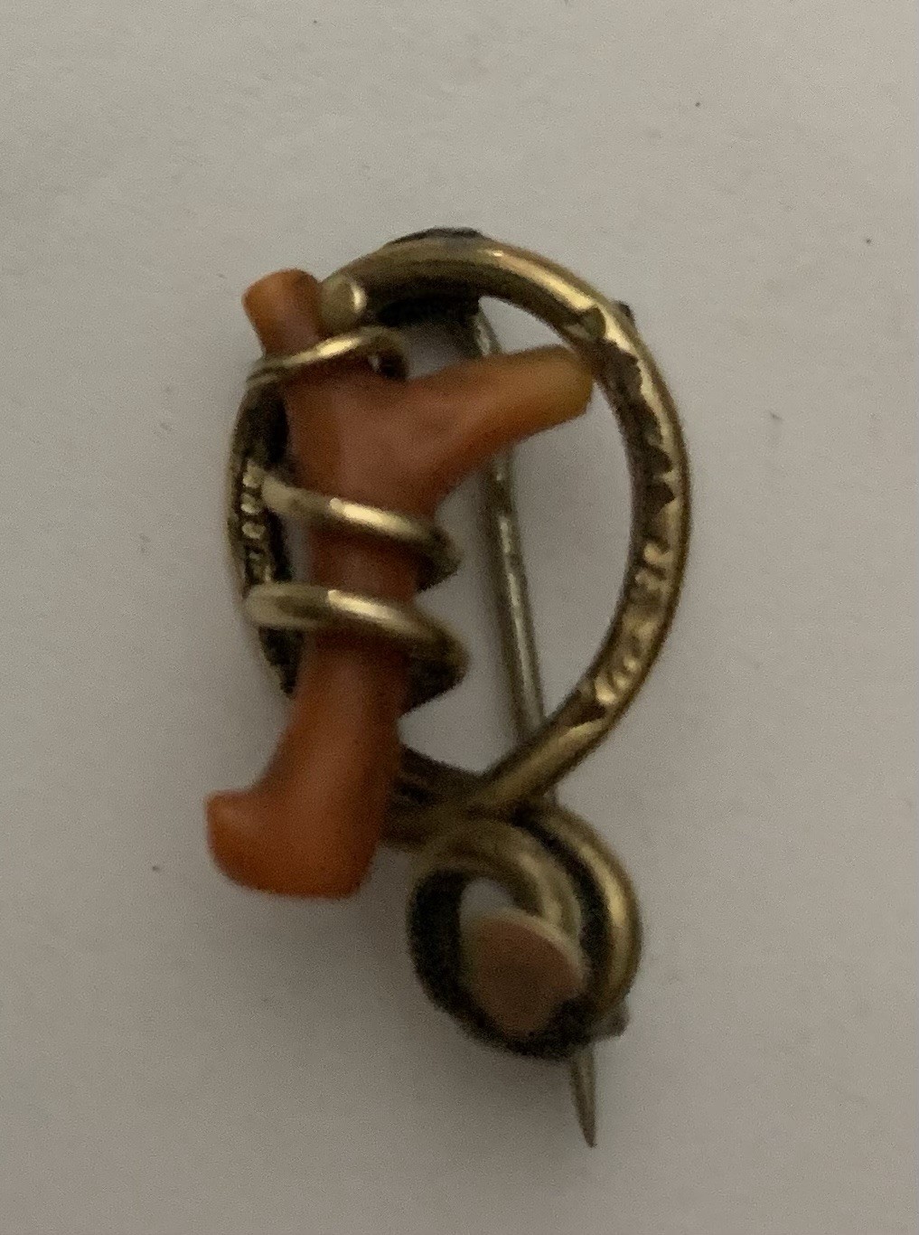 ANTIQUE VICTORIAN GOLD FILLED CORAL BROOCH BAR PIN UNMARKED
