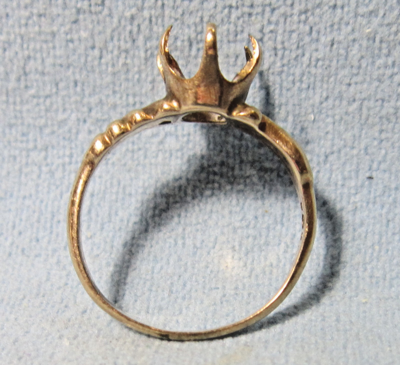 Vintage 14k Yellow Gold 6 Prong RING ~ SIZE 5.5 No Stone 2.09g