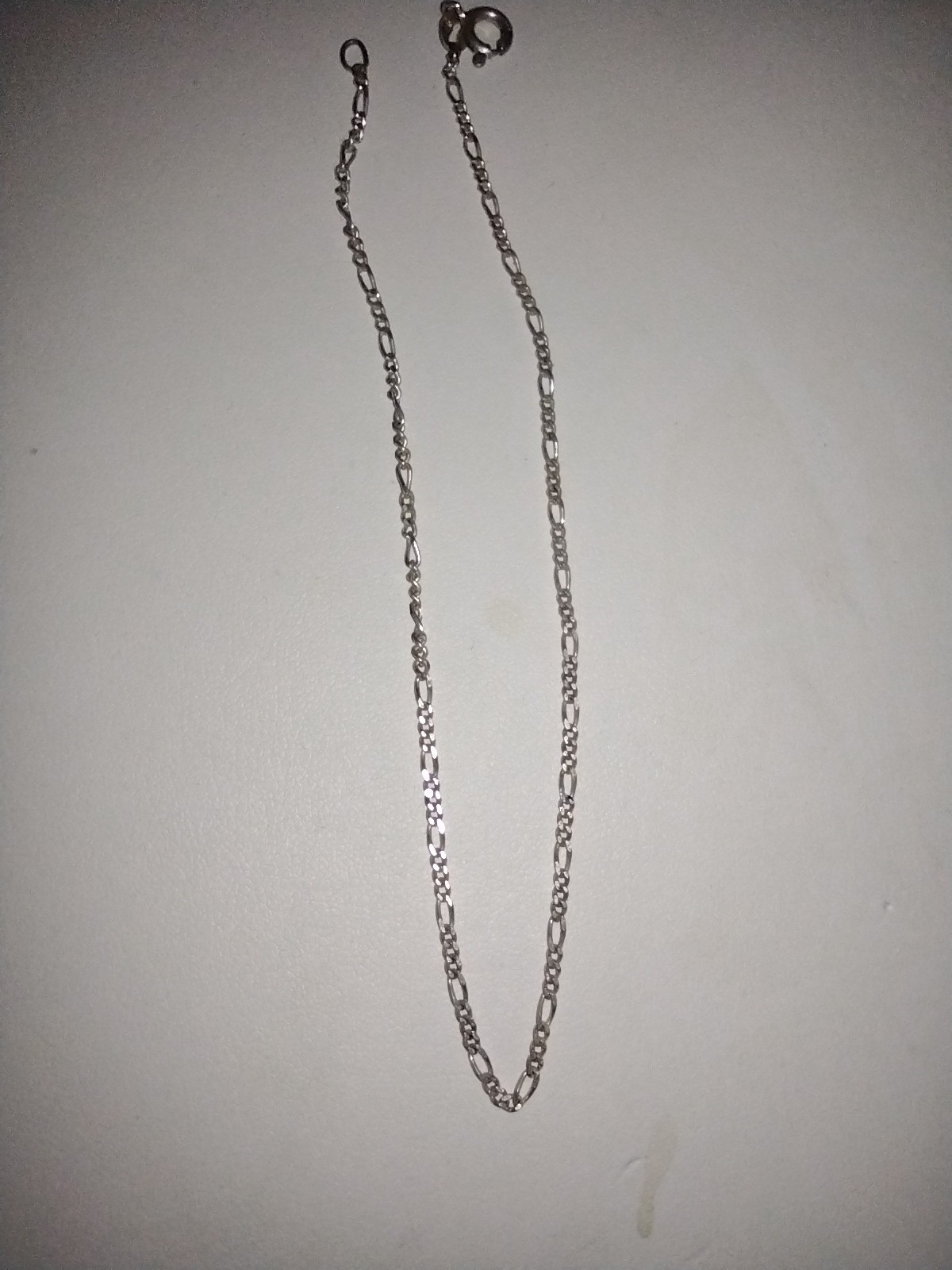 Vintage 925 Sterling silver Figaro Chain Anklet 10″ Italy 2.1mm Wide Chain