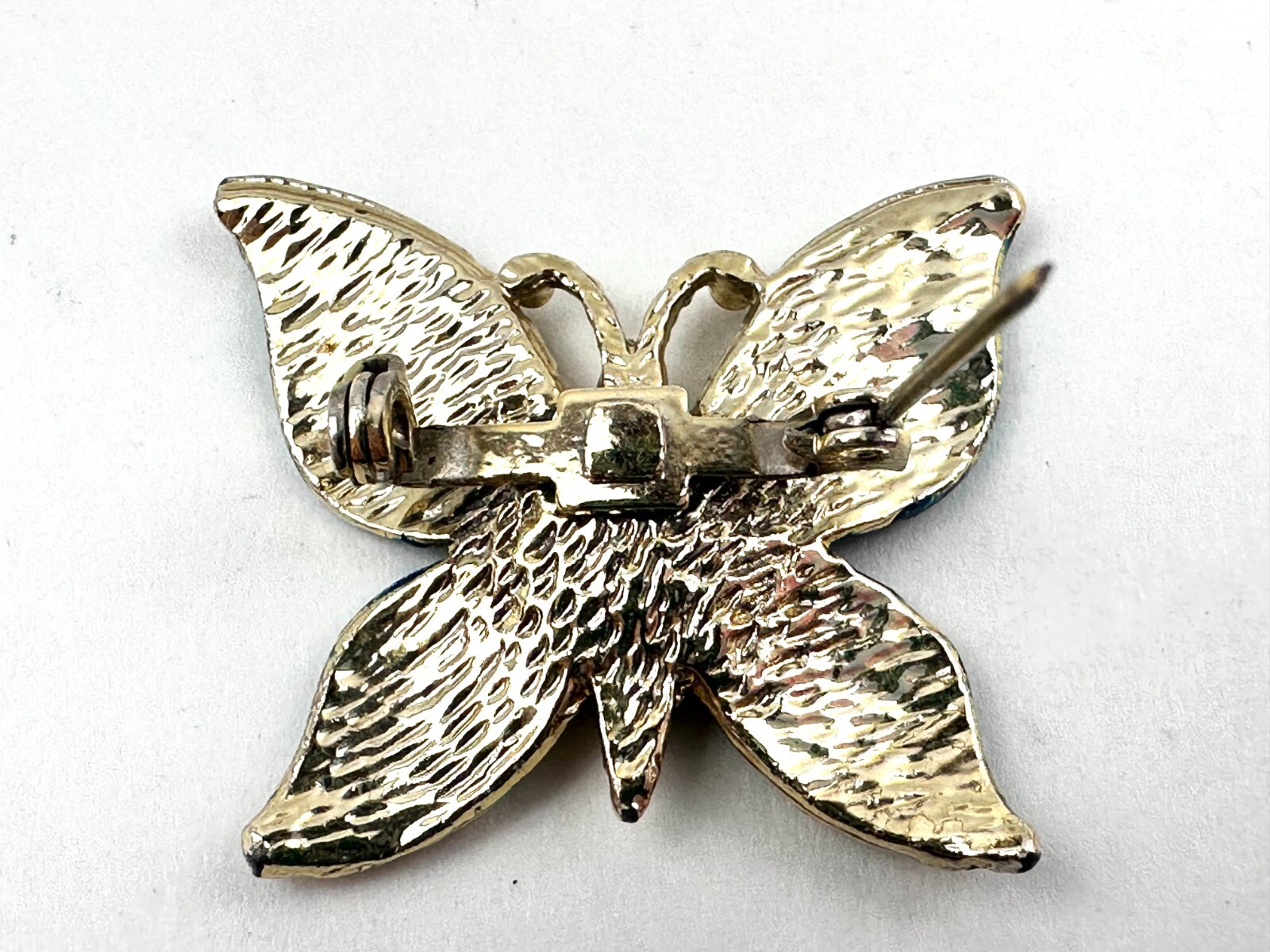 Lot 3 Vintage Brooches Pins: Red Hat Pin, Purple/Pink and Gold/Silver Butteflies