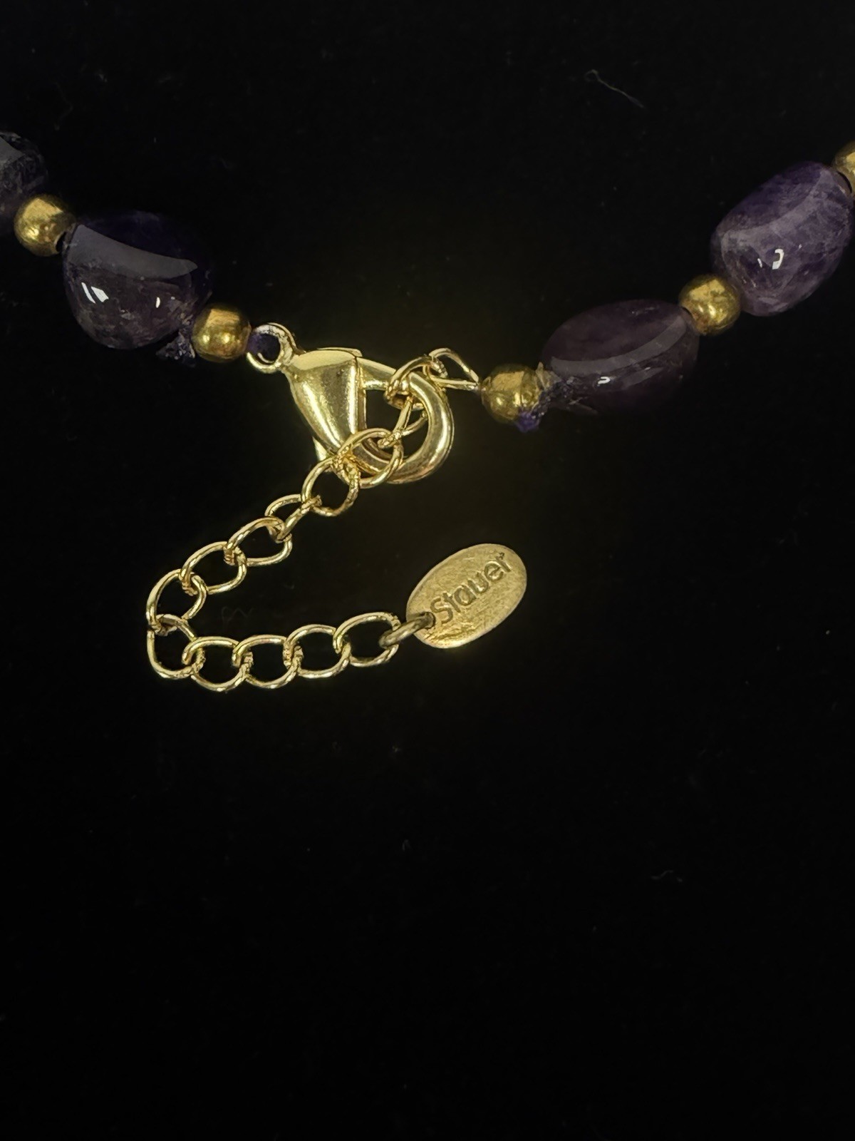 STAUER 200-Carat Luscco Amethyst Necklace With Gold Accents -Woman Jewelry