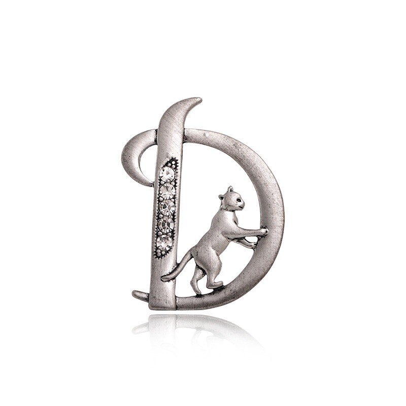 Retro Cat Brooch Moon Rhinestone Alloy Suit Accessories Brooches Jewelry Gift