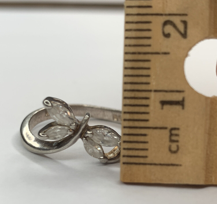 VTG Sterling 925 Signed CW Charles Winston Cubic Zirconia Dragonfly Ring SZ 8
