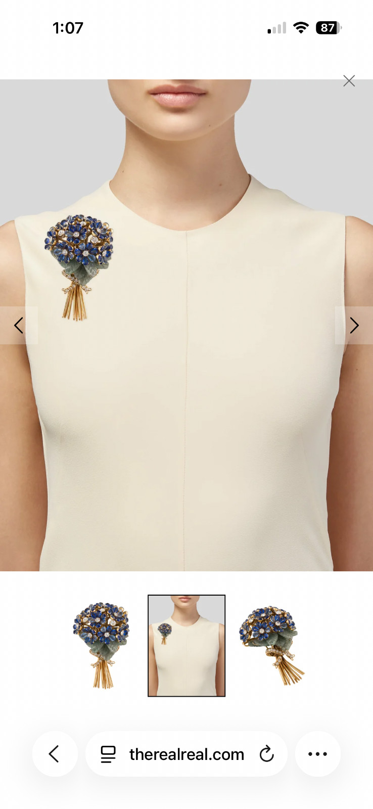 Gold Flower Bouquet Brooch