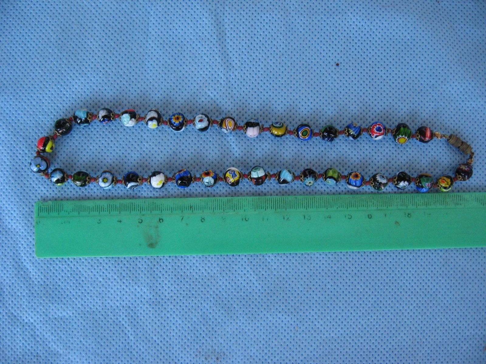 Beautiful Italian Venetian Murano Millefiori 36 Glass Bead Necklace 45 cm