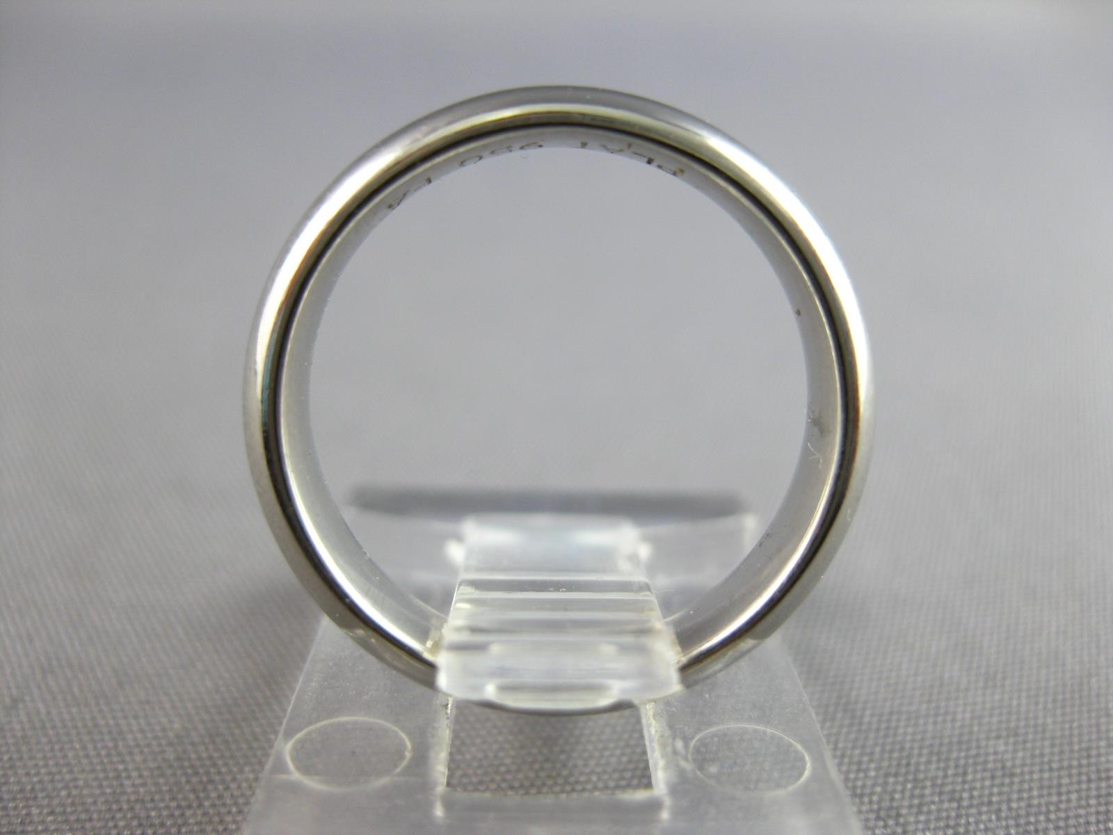 ESTATE 14KT WHITE GOLD 3D CLASSIC SOLID PLAIN 4MM WEDDING ANNIVERSARY RING