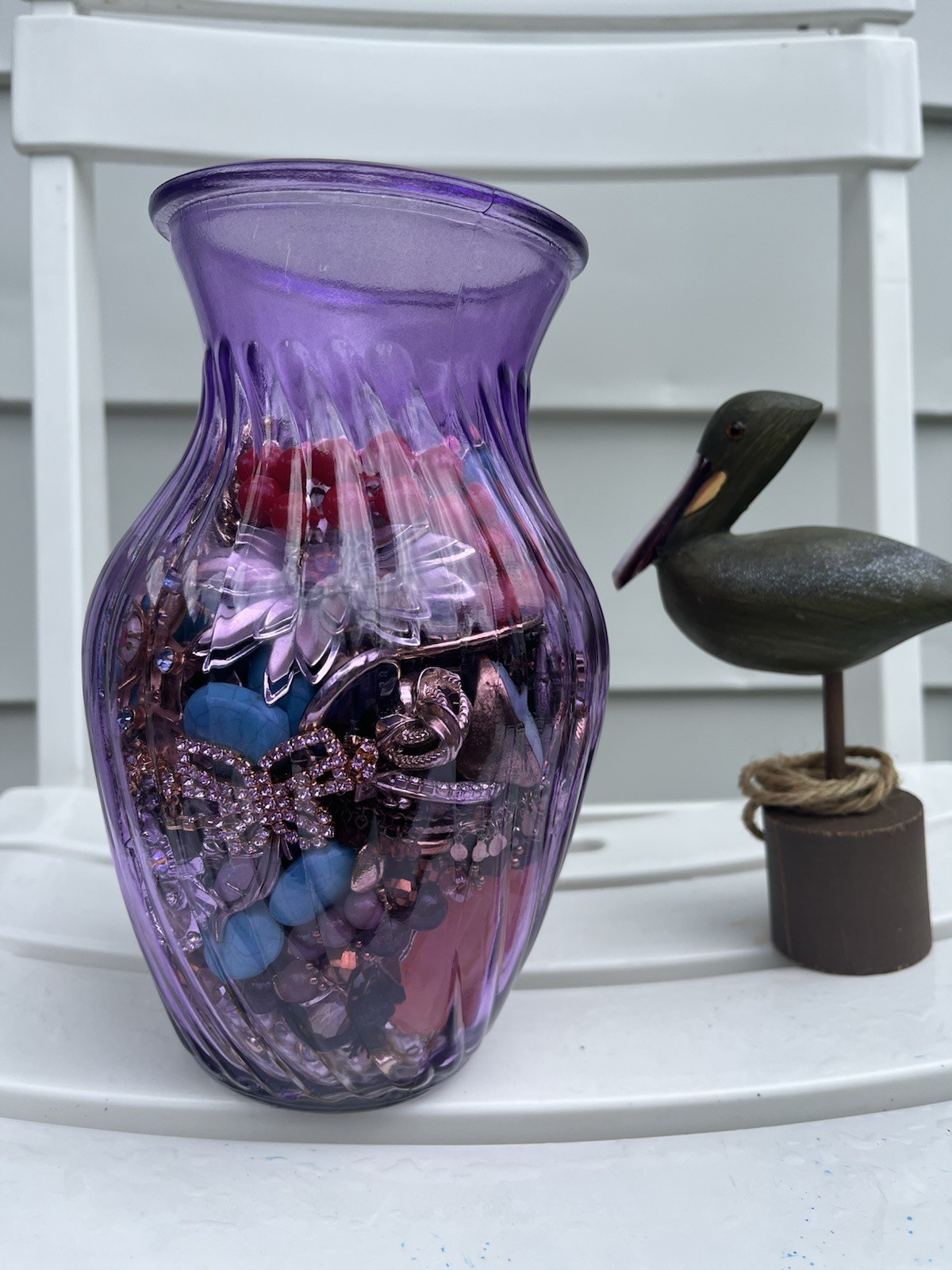 PURPLE Mystery Jewelry Jar- Vintage & Modern Jewelry- Trifari Lisner Avon- 3 Lbs