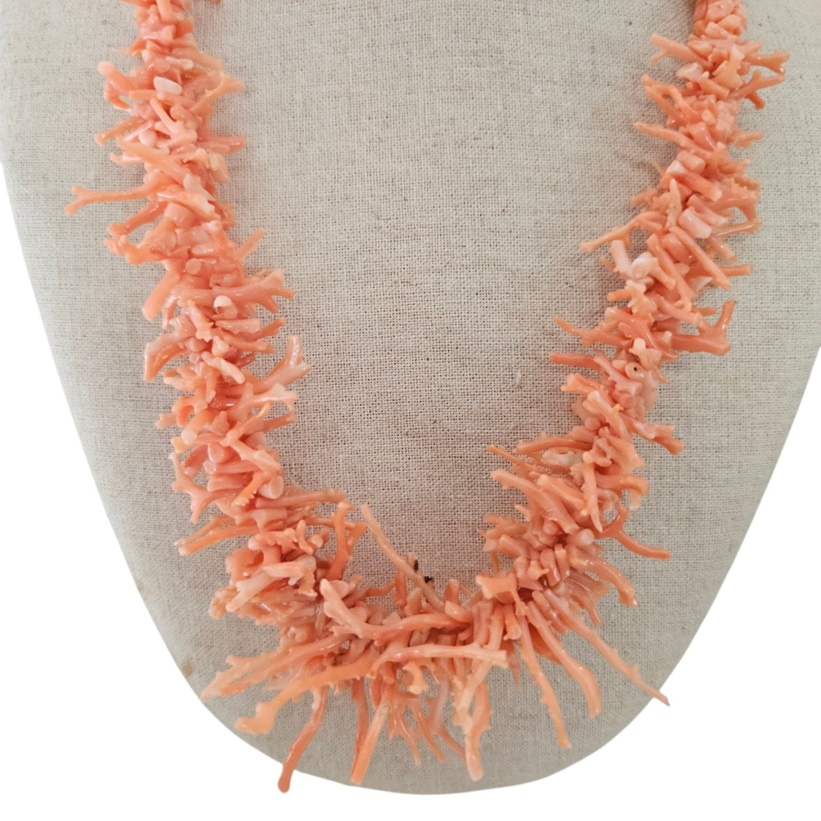Graduated Coral Branch Necklace Vintage Genuine Natural 22″