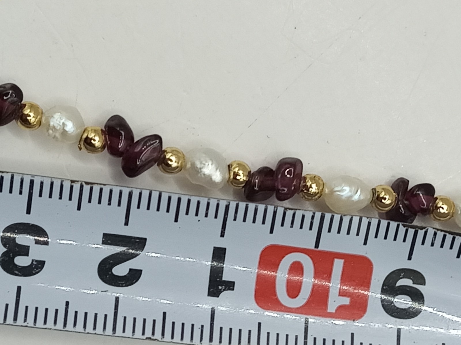 Natural Garnet Freshwater Pearl Necklace 45cm 11g Vintage Gemstone Jewelry Gift