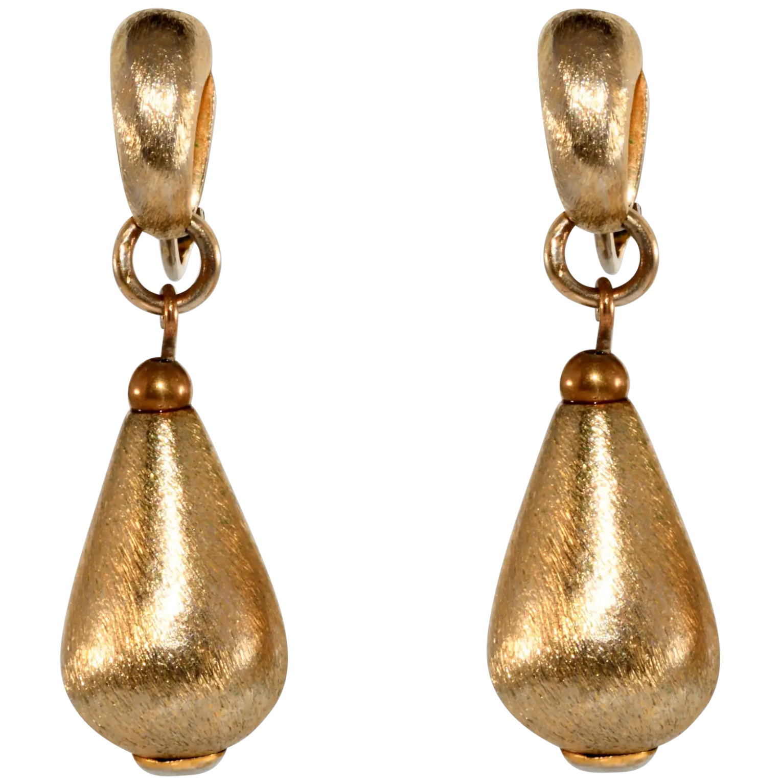 VTG Napier Drop Earrings 1960s Adjustable Tension Mid-century Gold Plated