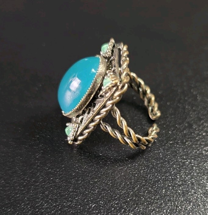 Antique Art Deco Czech Glass Ring