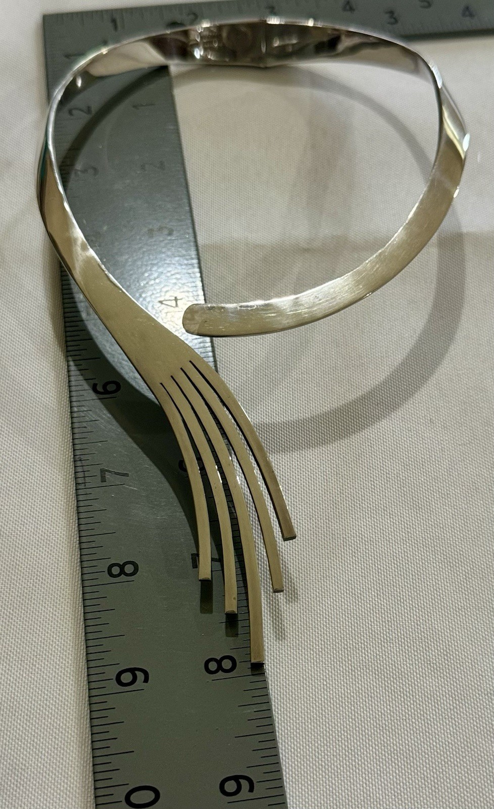 RARE LOS BALLESTEROS Vtg Mexican Silver PINEDA HAND Heavy 106g CHOKER NECKLACE