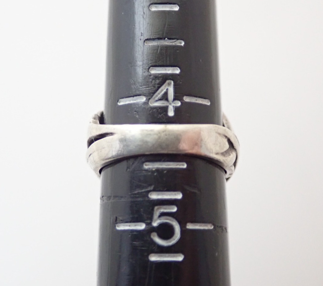 Vintage Arts and Crafts Abstract Modernist Sterling Silver Band Ring Sz 4.25