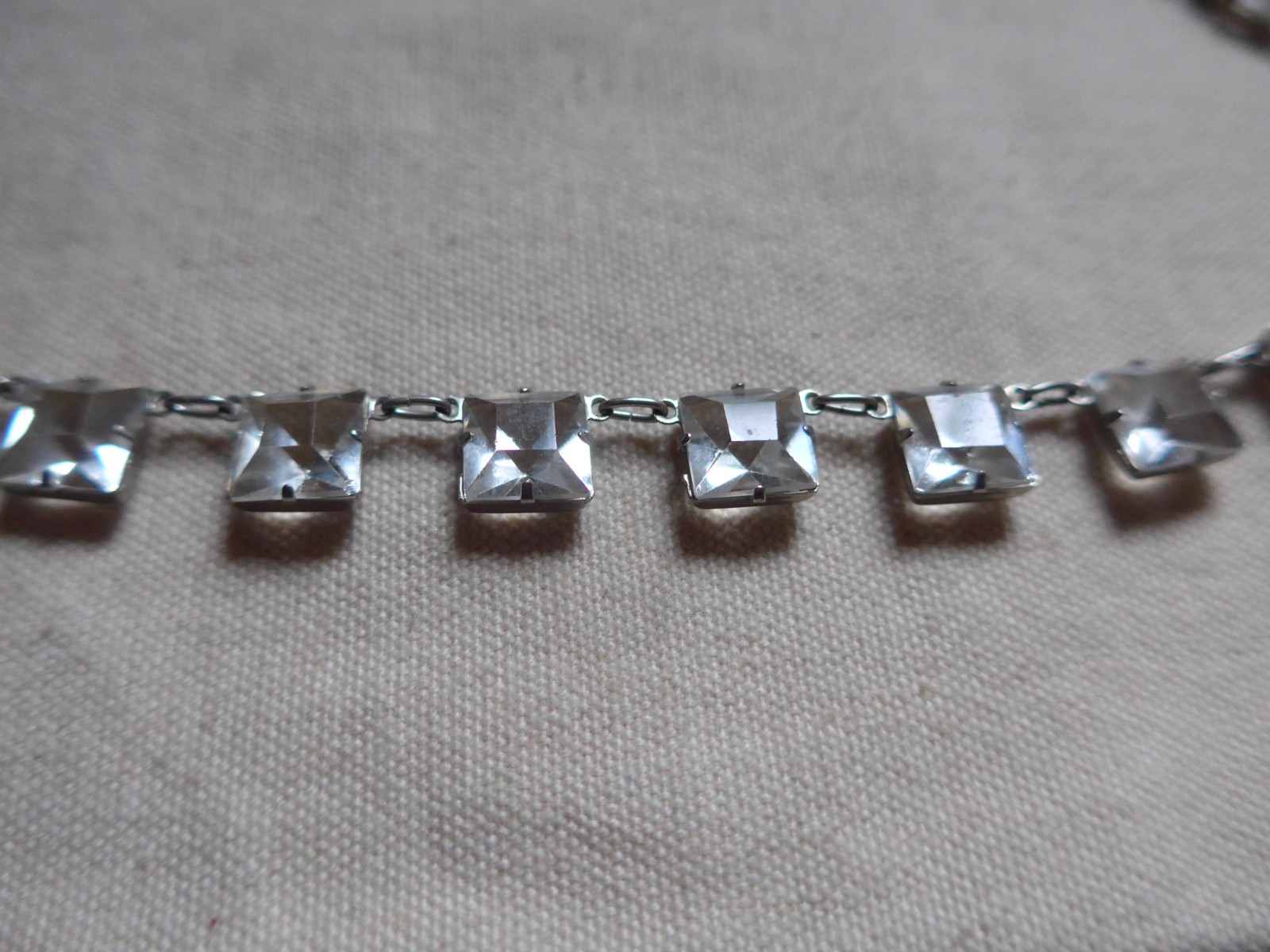 vtg 925 Sterling Silver & Rock Crystal Necklace 17″ 22g