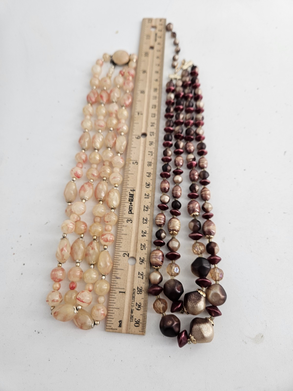 Vintage Estate Multi Strand Beaded Necklace Lot Mixed Materials And Styles