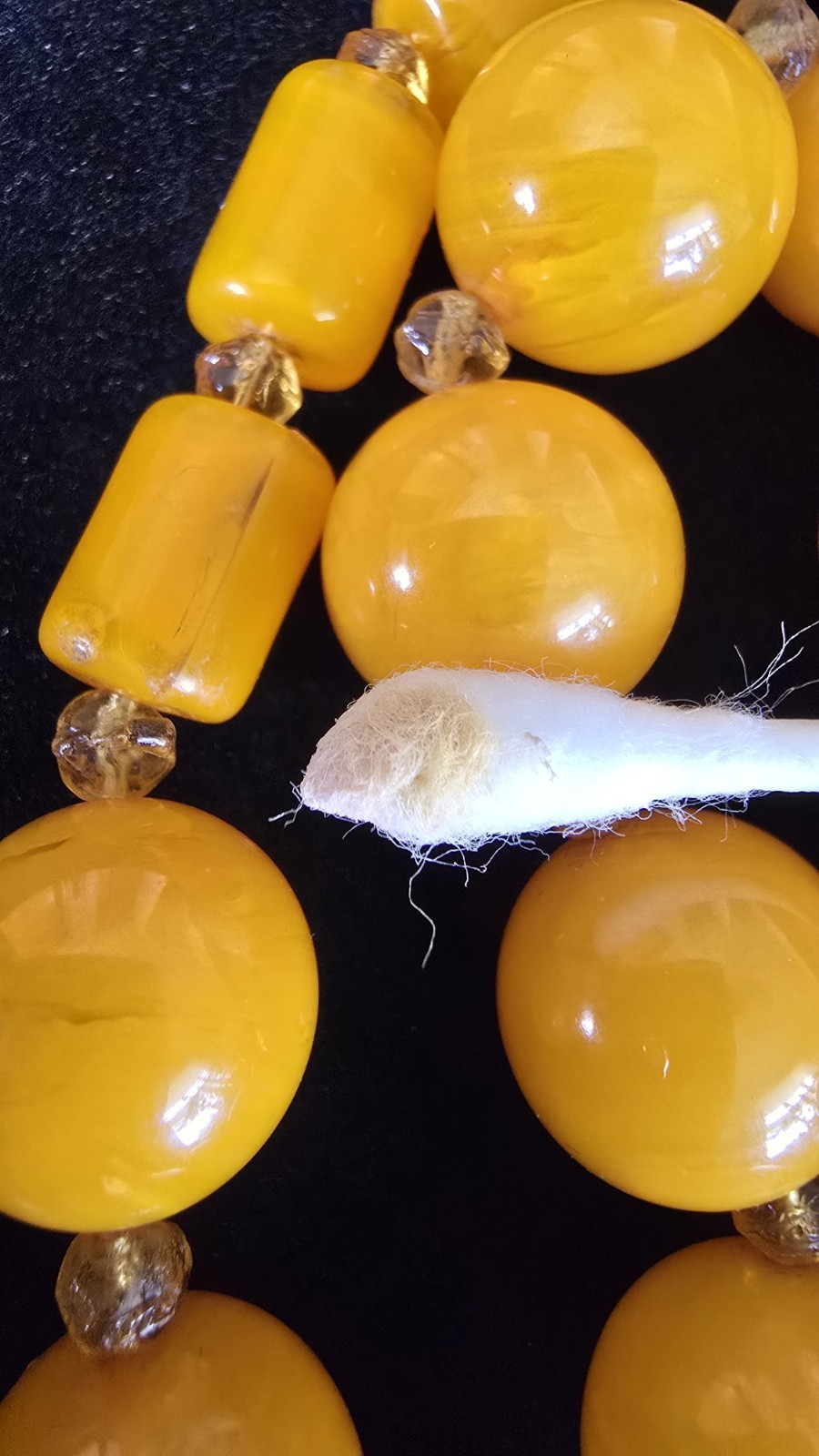 Vintage Baltic Butterscotch Amber Egg Yolk Bakelite Necklace 64 Grams