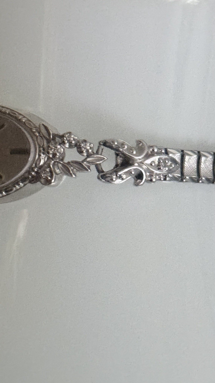Vintage Bulova Ladies Watch-14K White Gold Cocktail With 8 Lovely Small Diamonds