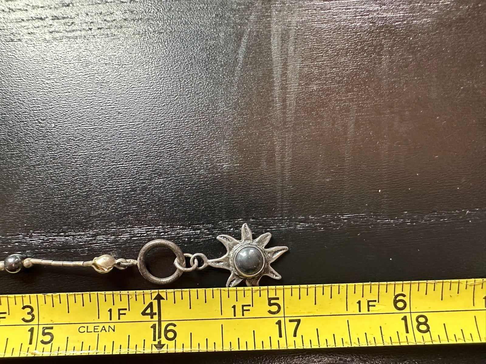 5.75g Vintage Sterling Silver 925 Sunburst Beaded Pendant Necklace 16 in M