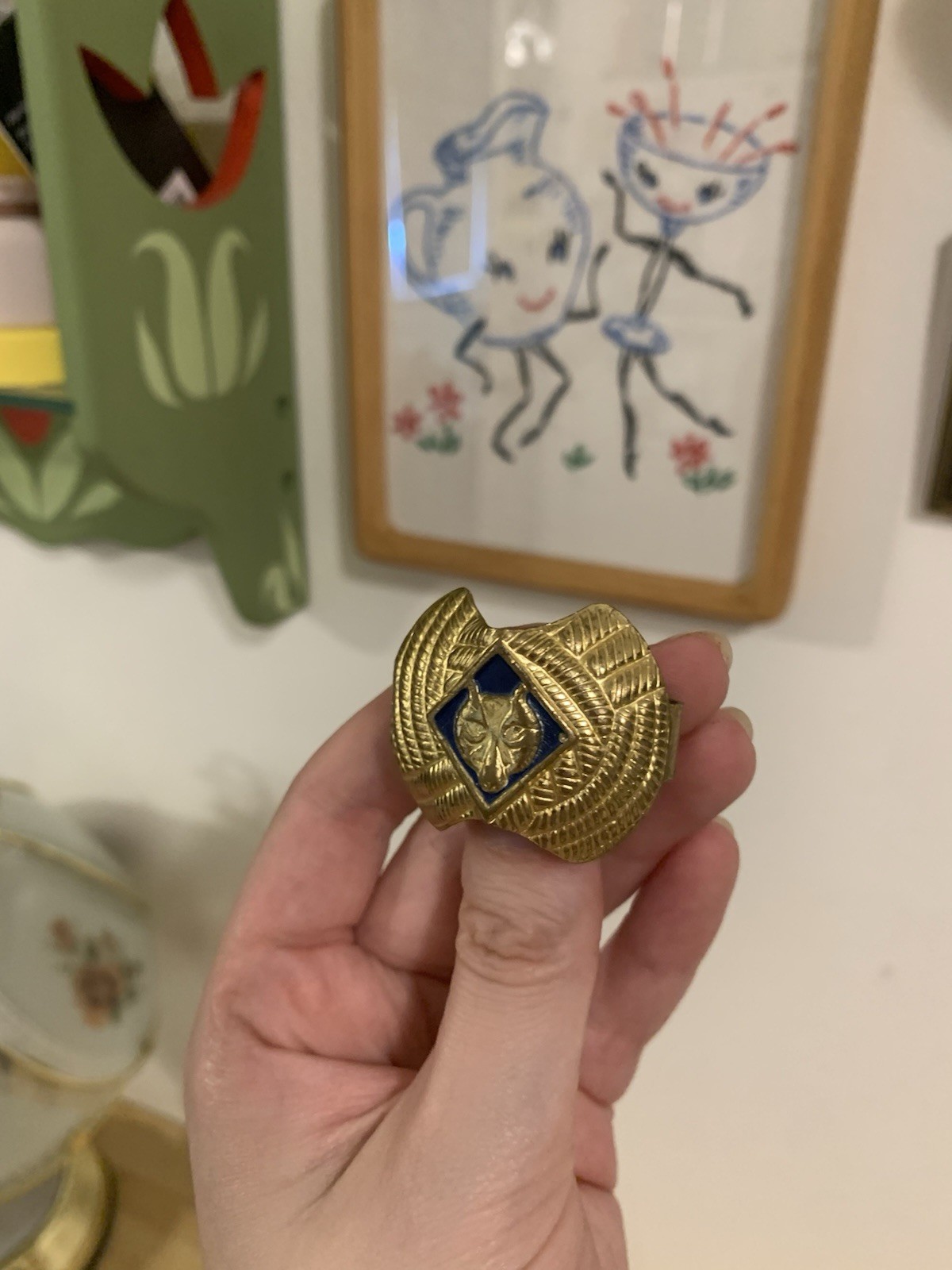 1970’s Boy Scouts Eagle Cub Neckerchief BSA Tie Scarf Slide