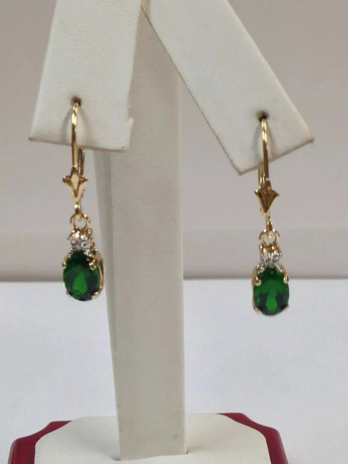 Art Deco Lab Created Diamond Woman Special Gift Earring 14K Yellow Gold Finish