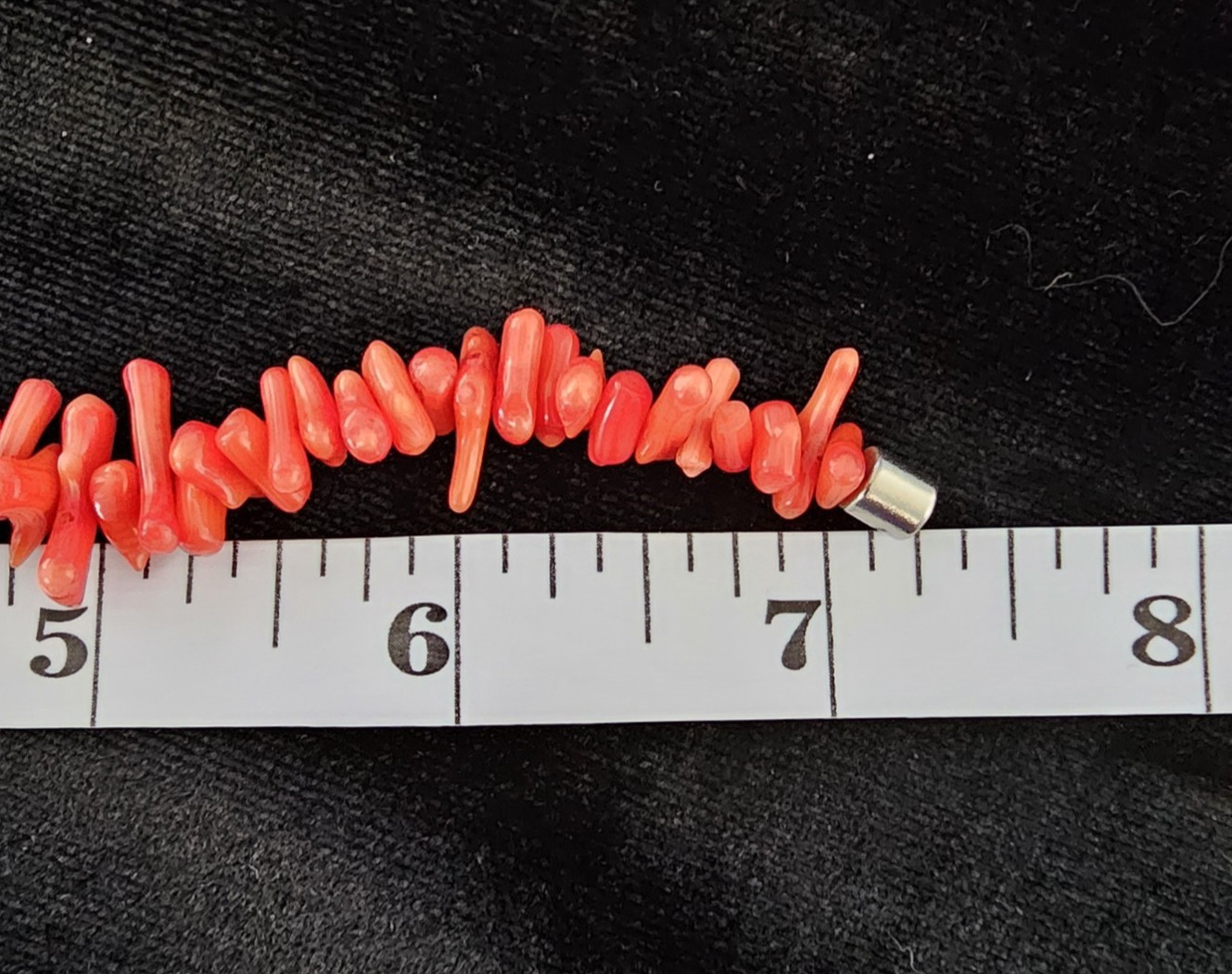 Vintage Red Branch Coral Dainty Necklace & Bracelet Set Retro Beachy Boho 16″