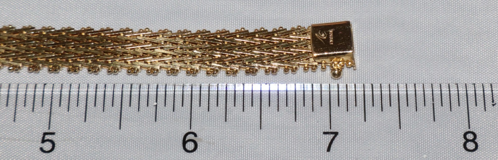 Vintage Sterling Silver Italy Gold Wash or Vermeil? 7 in Mesh Bracelet 18 grams