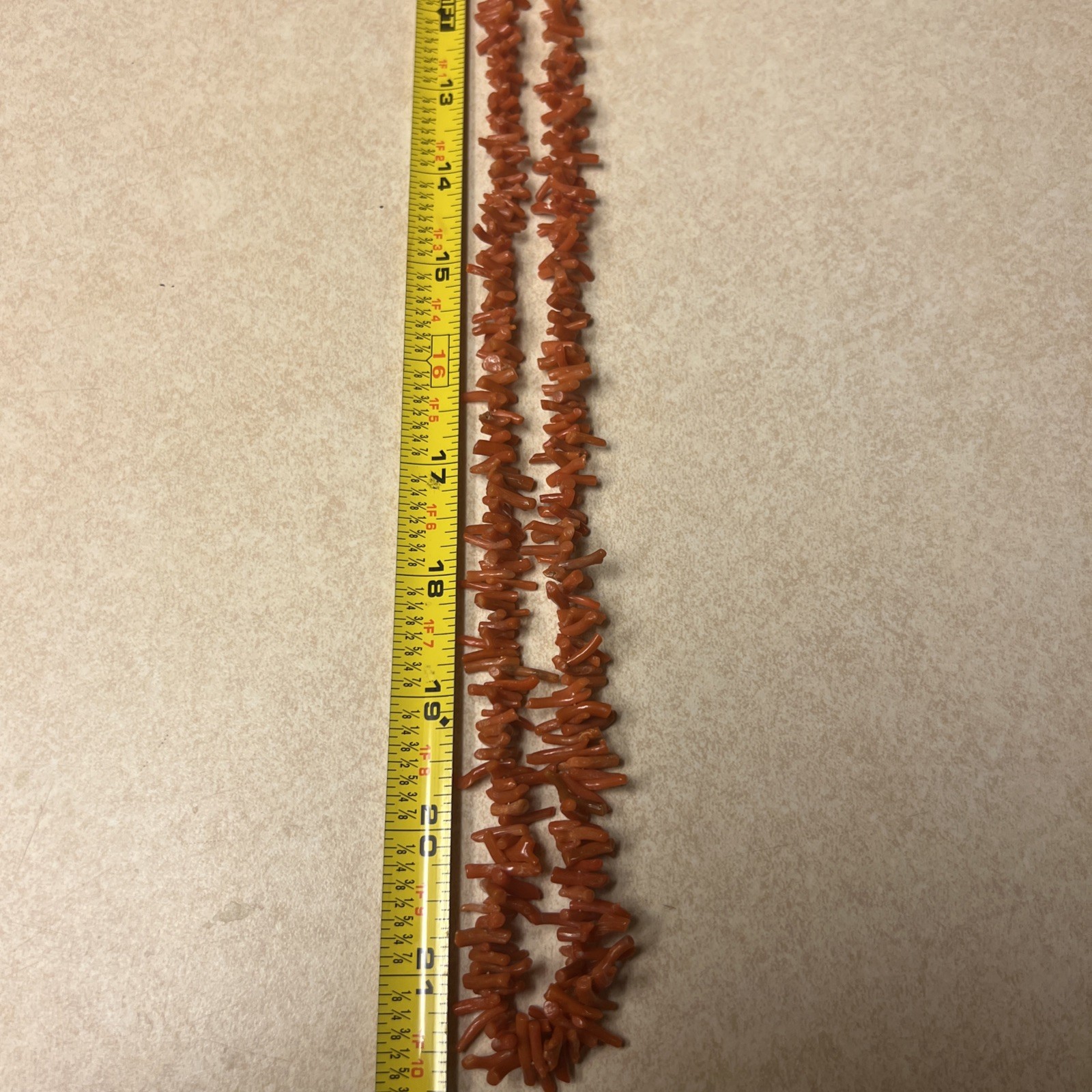 VTG Mediterranean Natural Red coral Salmon necklace 21”