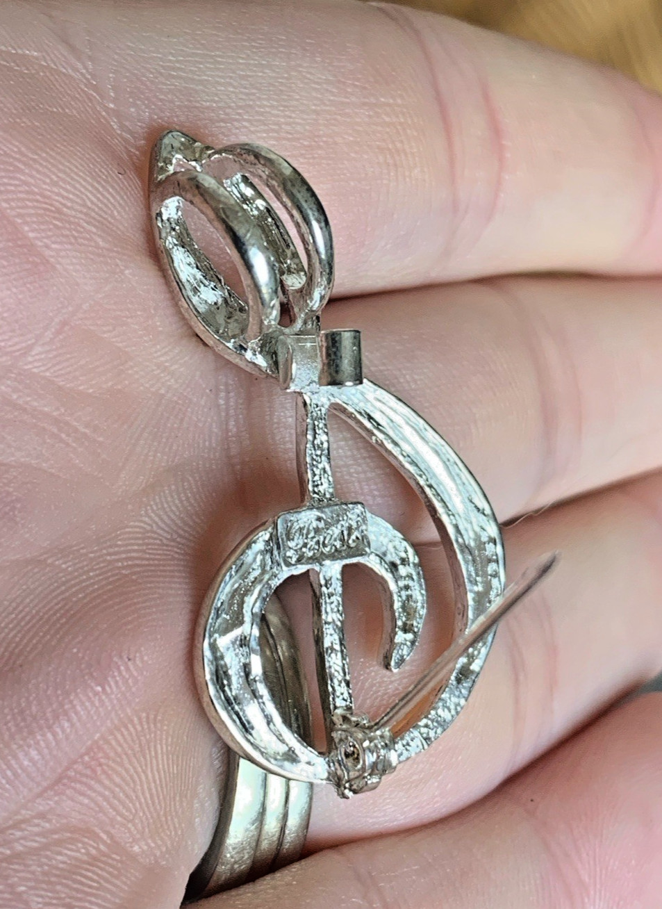 Vintage Musical Brooch Lot 21pc Treble Clef Notes Rhinestone Figural Gold Silver