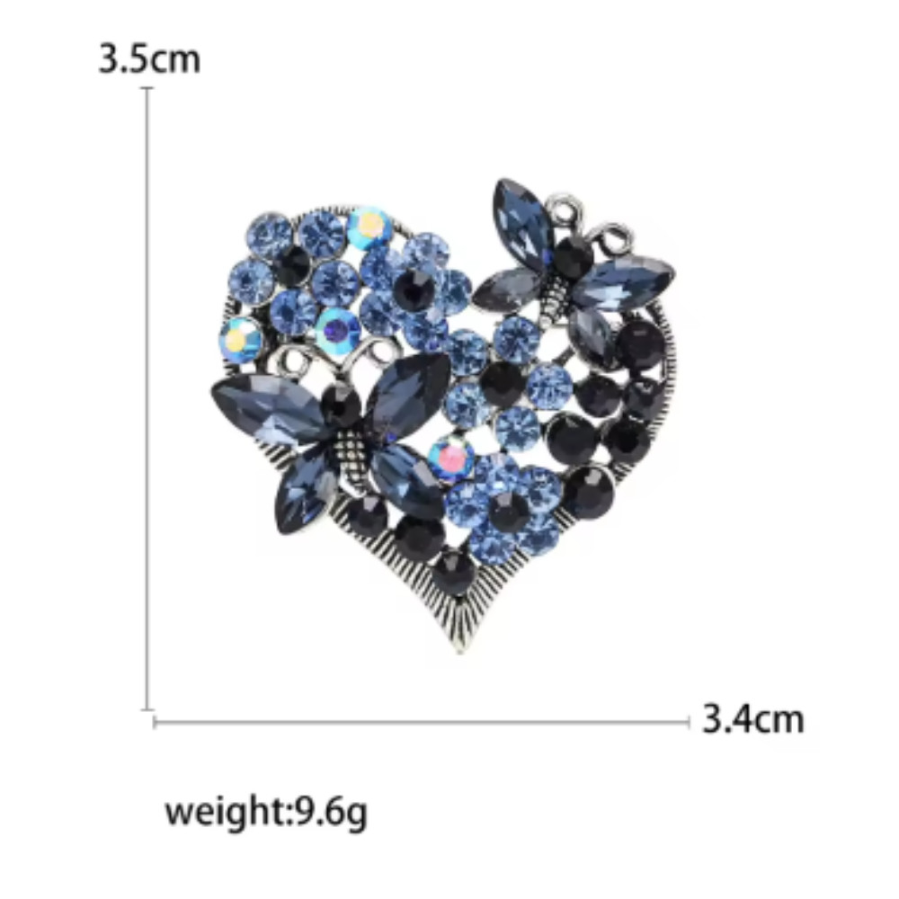 Easter Spring Heart Brooch –Butterfly and Flower Design, Perfect Gift for Spring