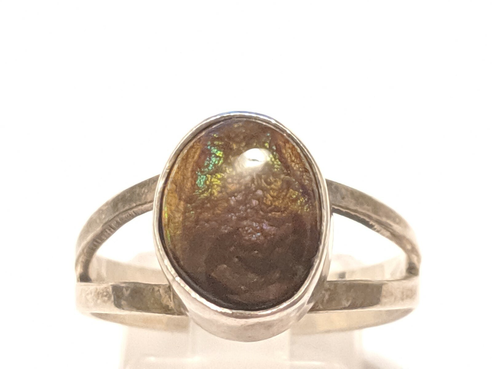 VINTAGE FIRE AGATE RING STERLING SILVER 925 ABOUT SIZE 9 1/4