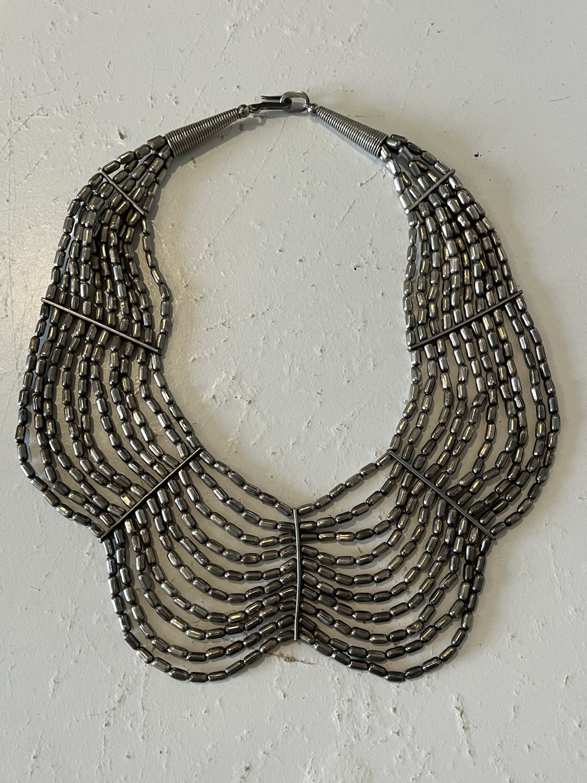 Vintage Silver Metal Gothic Multi Layer Collar Viking Costume Cosplay Necklace