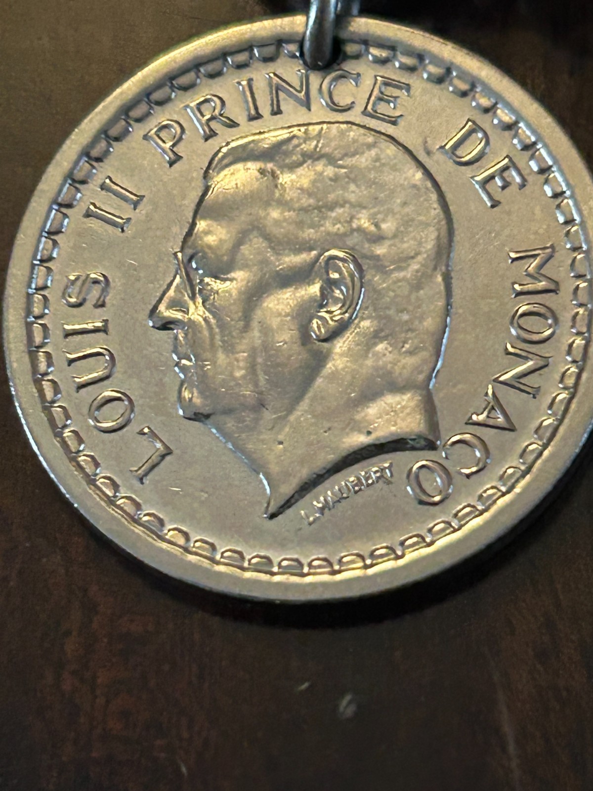 Vintage Monaco Louis II Franc Coin Charm Bracelet 67g 8″ French Riviera Jewelry