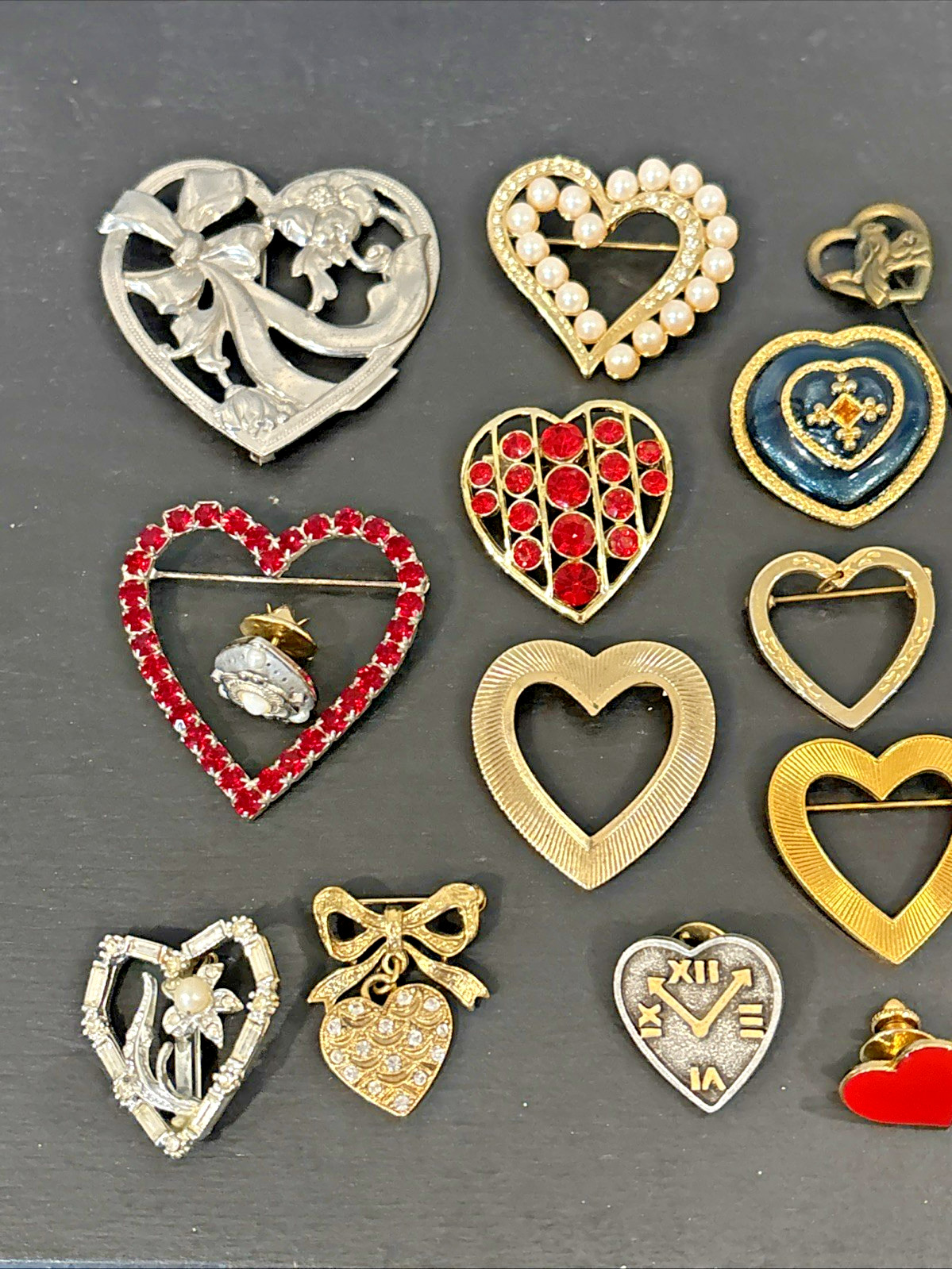 Lot 42 Vintage Now Pin Heart Hearts LC Sarah Coventry Avon Anne Klein ONLY $2