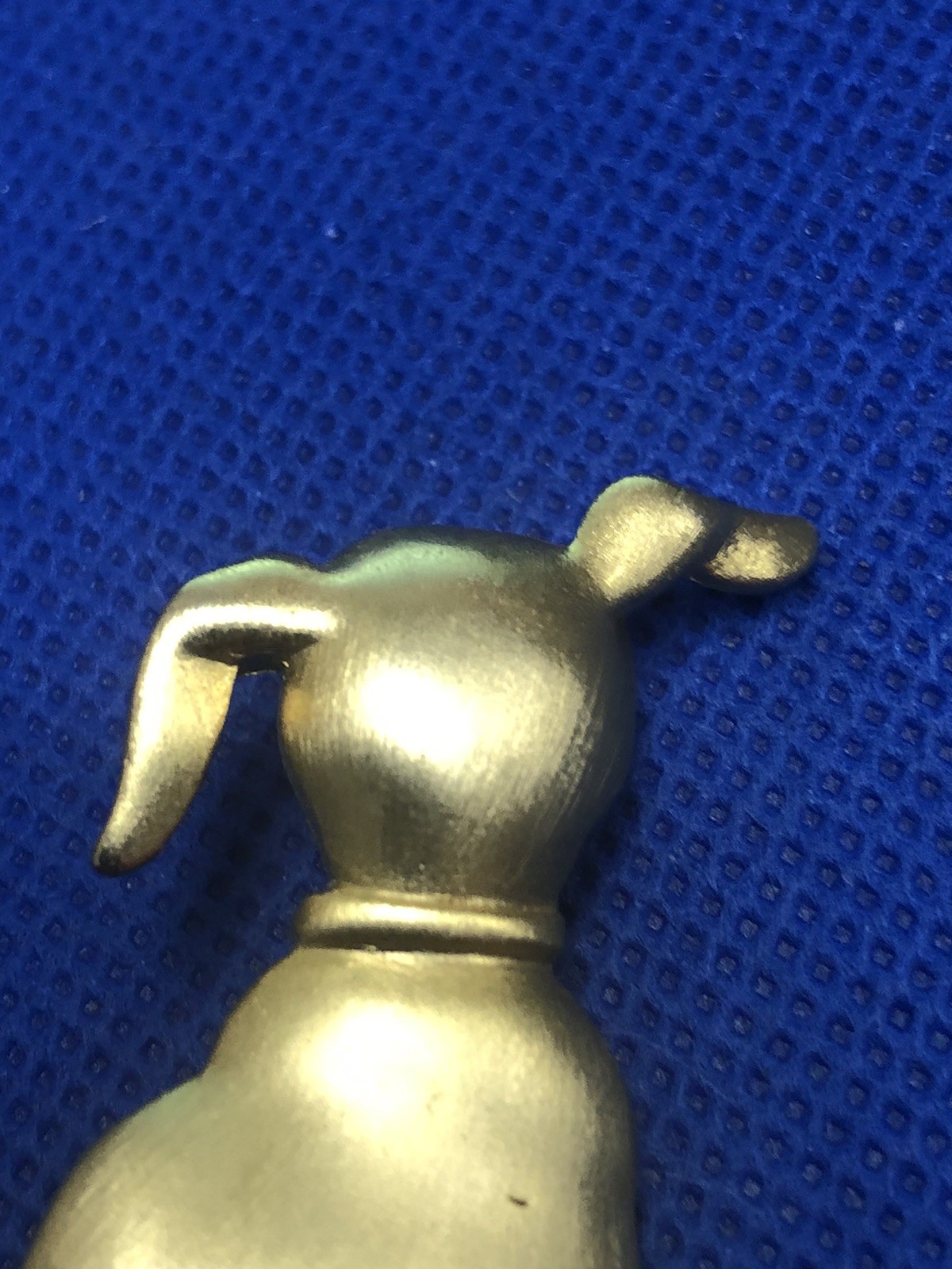 VINTAGE JJ JONETTE JEWELRY SIGNED SITTING DOG ARTICULATED TAIL BROOCH PIN