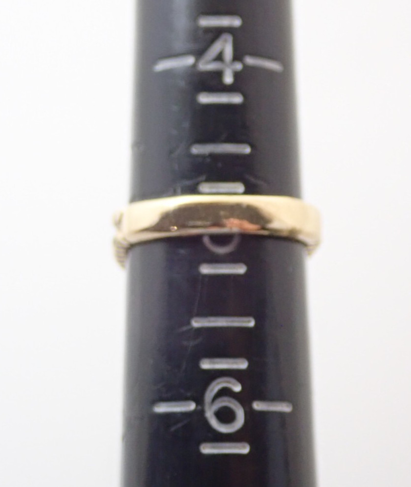 Vintage 18k HGE Signet Initial Letter “P” Pinky Band Ring Sz 5
