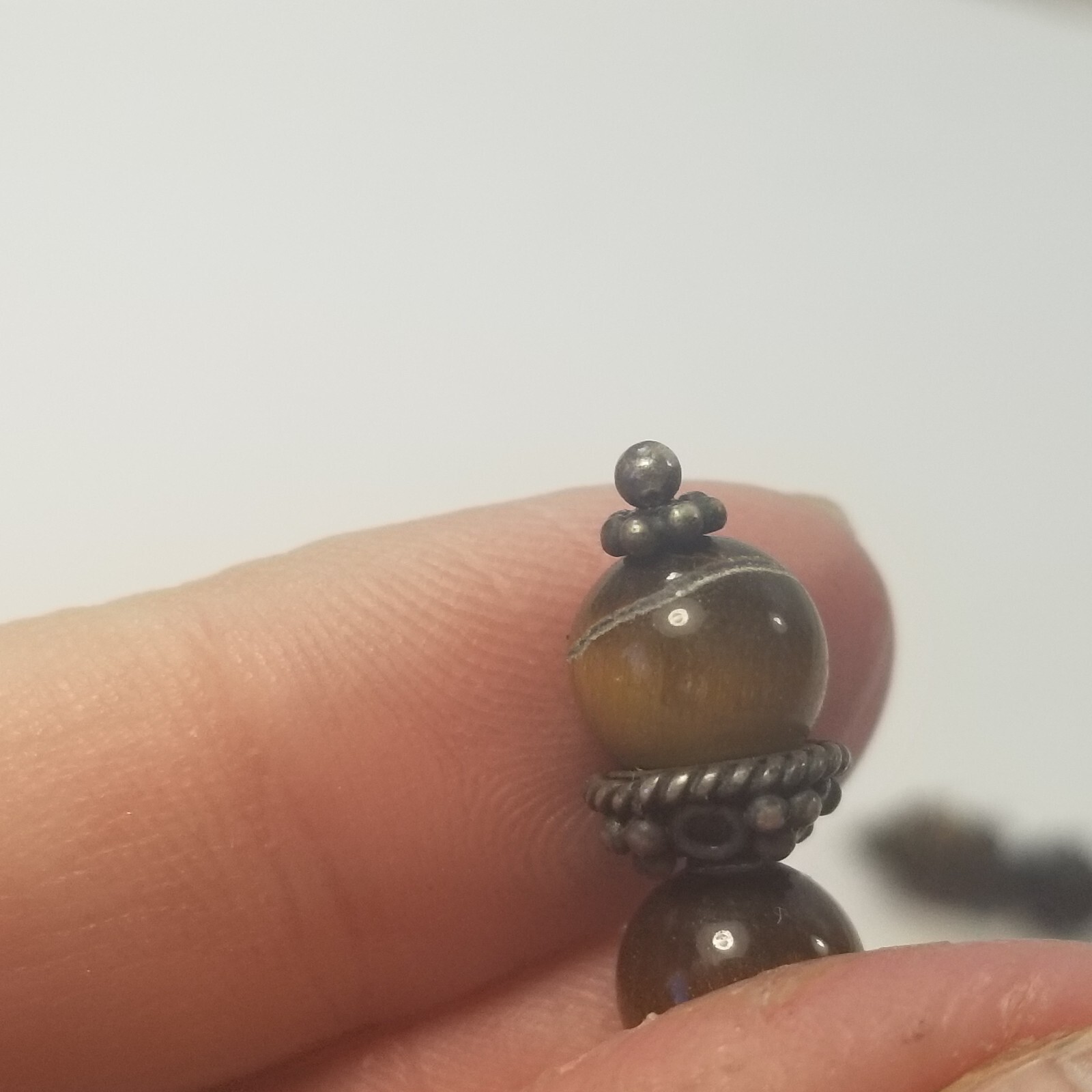 Vintage Hook Pierced Earrings Dangle Drop Brown Moonglow Boho Jewelry 1″