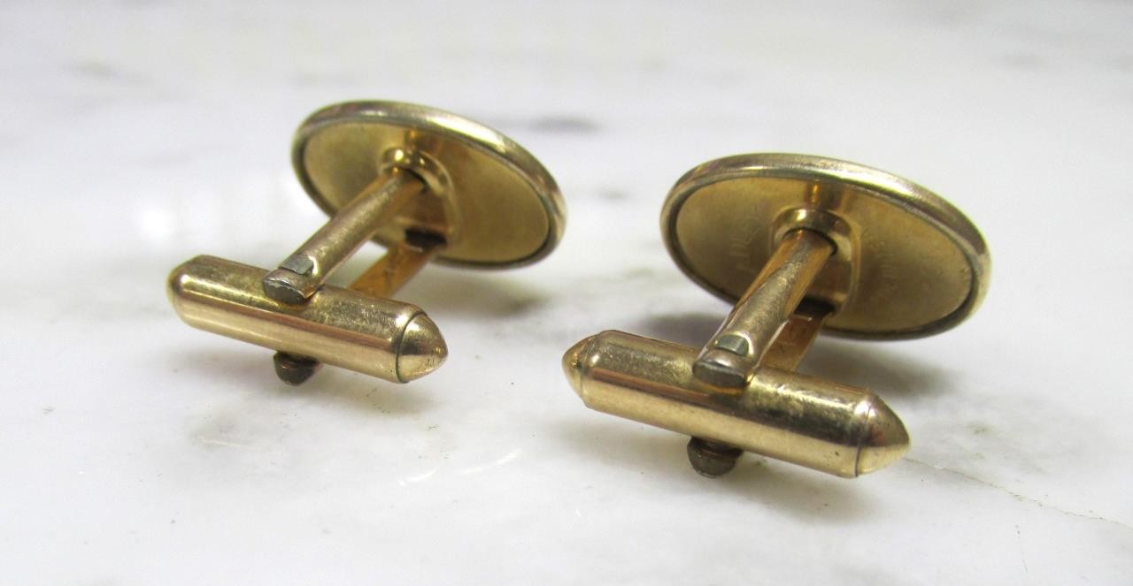Vintage Hadley 12K Gold Filled Engraved Oval Cufflinks ~ 6.4g ~ 11-G830