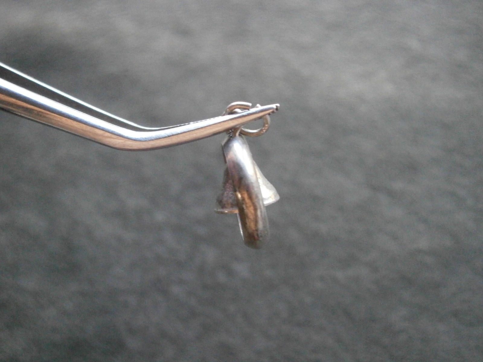 Bell Dangling in Circle Vintage 1940s Sterling Silver Bracelet Charm Pendant