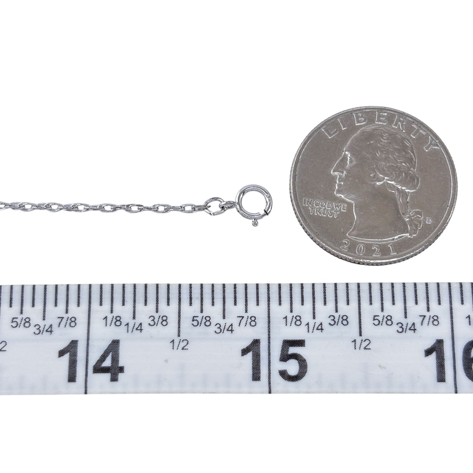 Vintage Sterling Silver 925 Rope Link Chain Necklace 15″