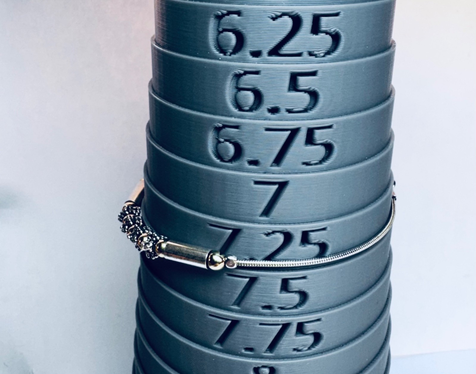 Estate 7.25in Sterling Silver 925 Beaded Adjustable Bracelet 5.4g Vintage Estate