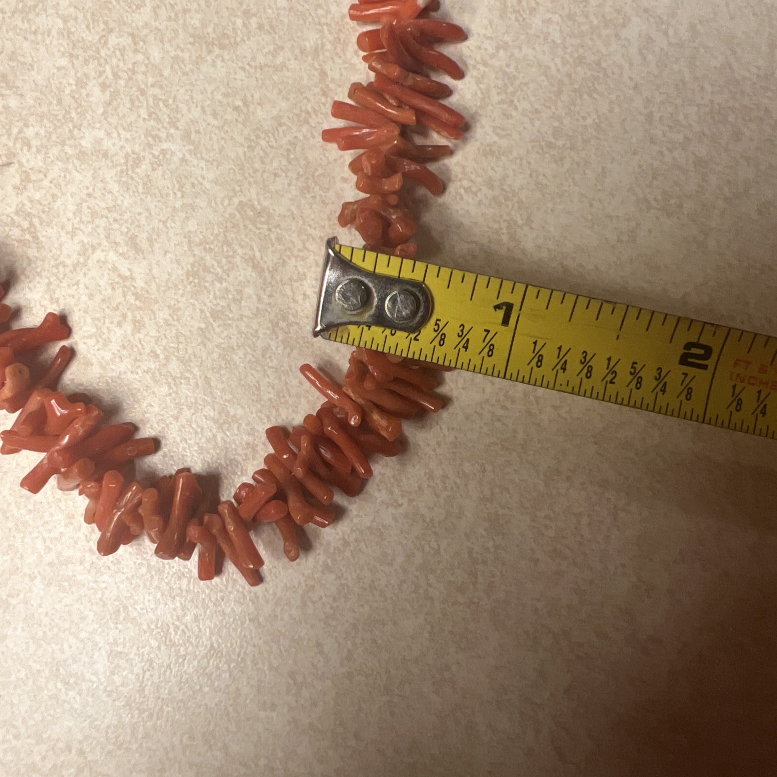 VTG Mediterranean Natural Red coral Salmon necklace 21”