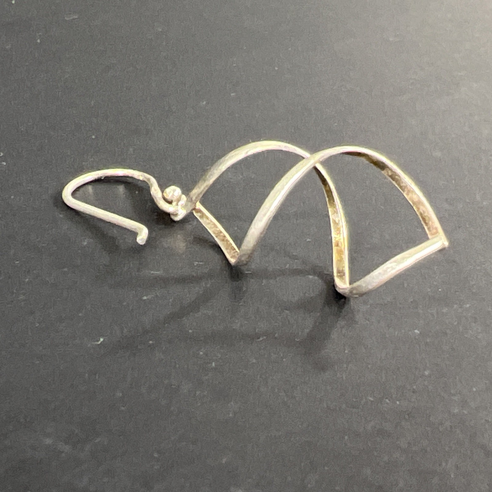 Spiral Loop Sterling Silver Dangle Drop Single Earring Charm Vintage 925