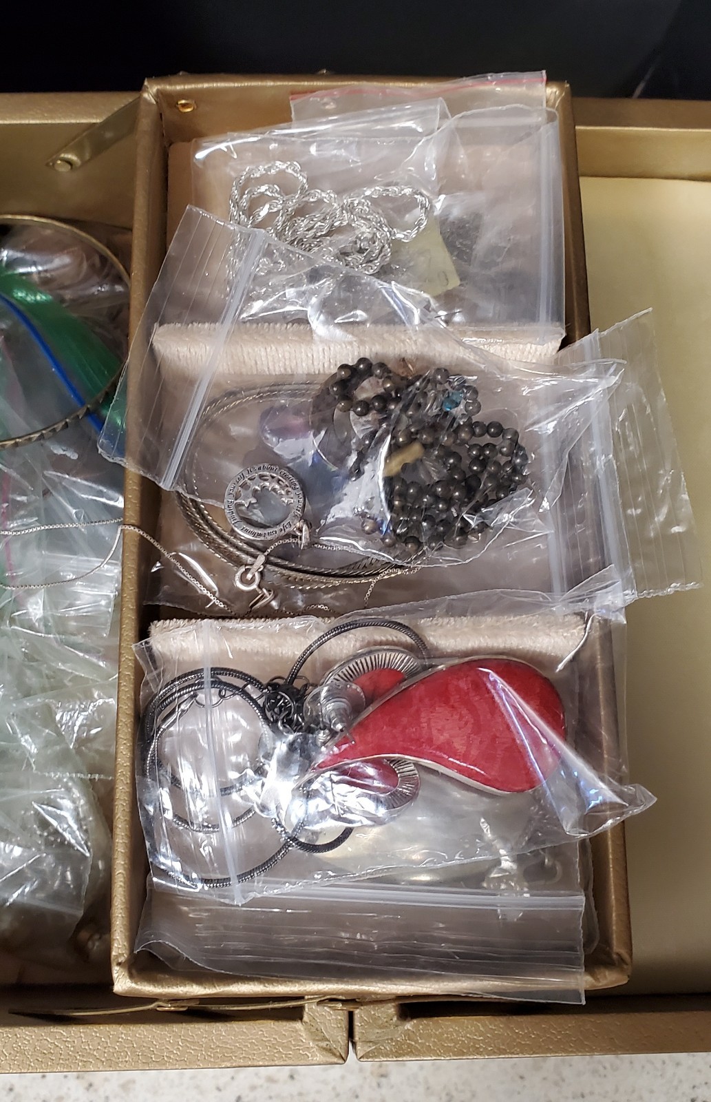 Vintage Estate Costume Jewelry Lot Retro MCM Modern Gold Silver Color (shelf)