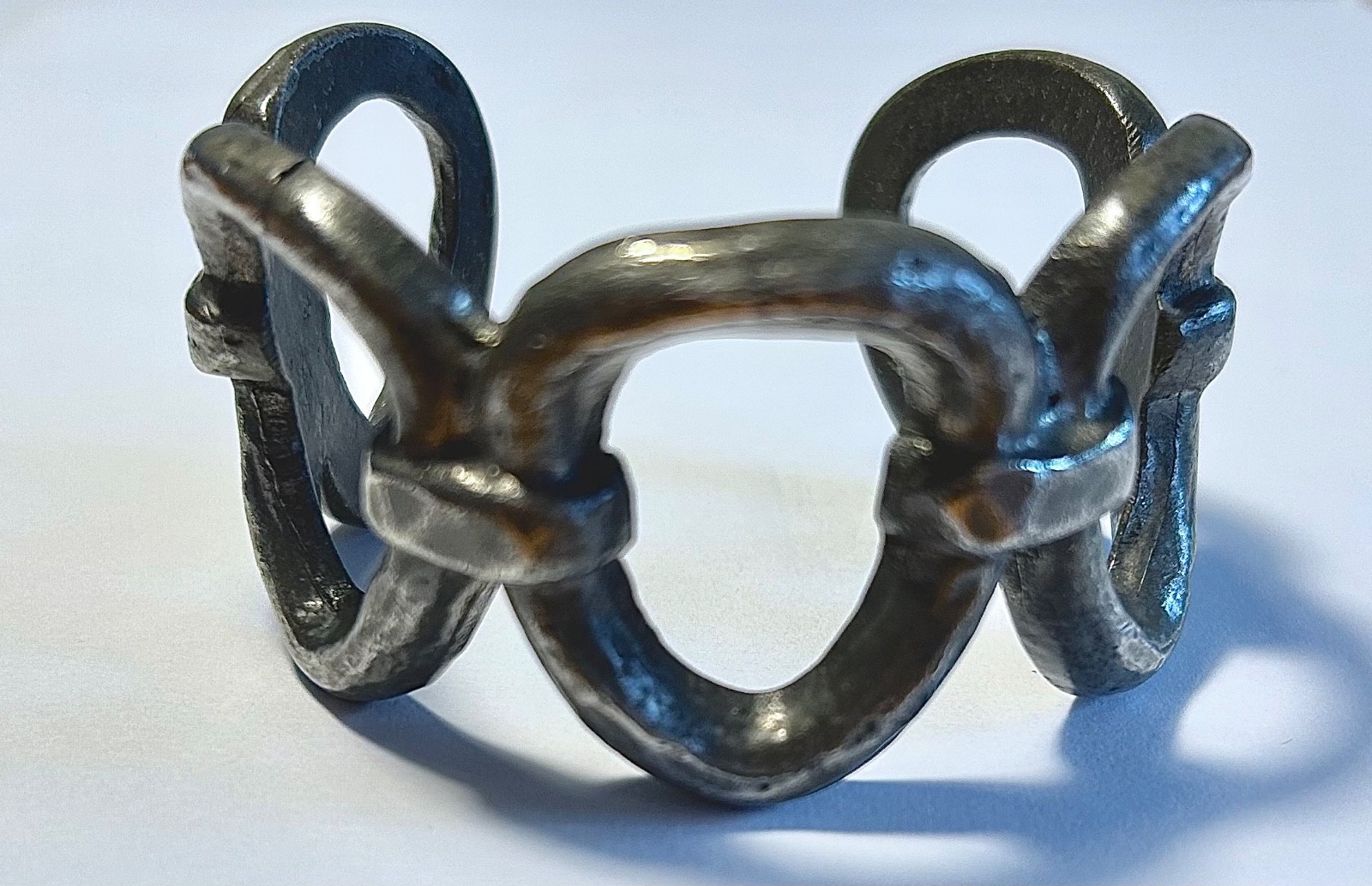 VINTAGE French 1930’s -50’s Hand Cast Brutalist Modernist Cuff Bracelet