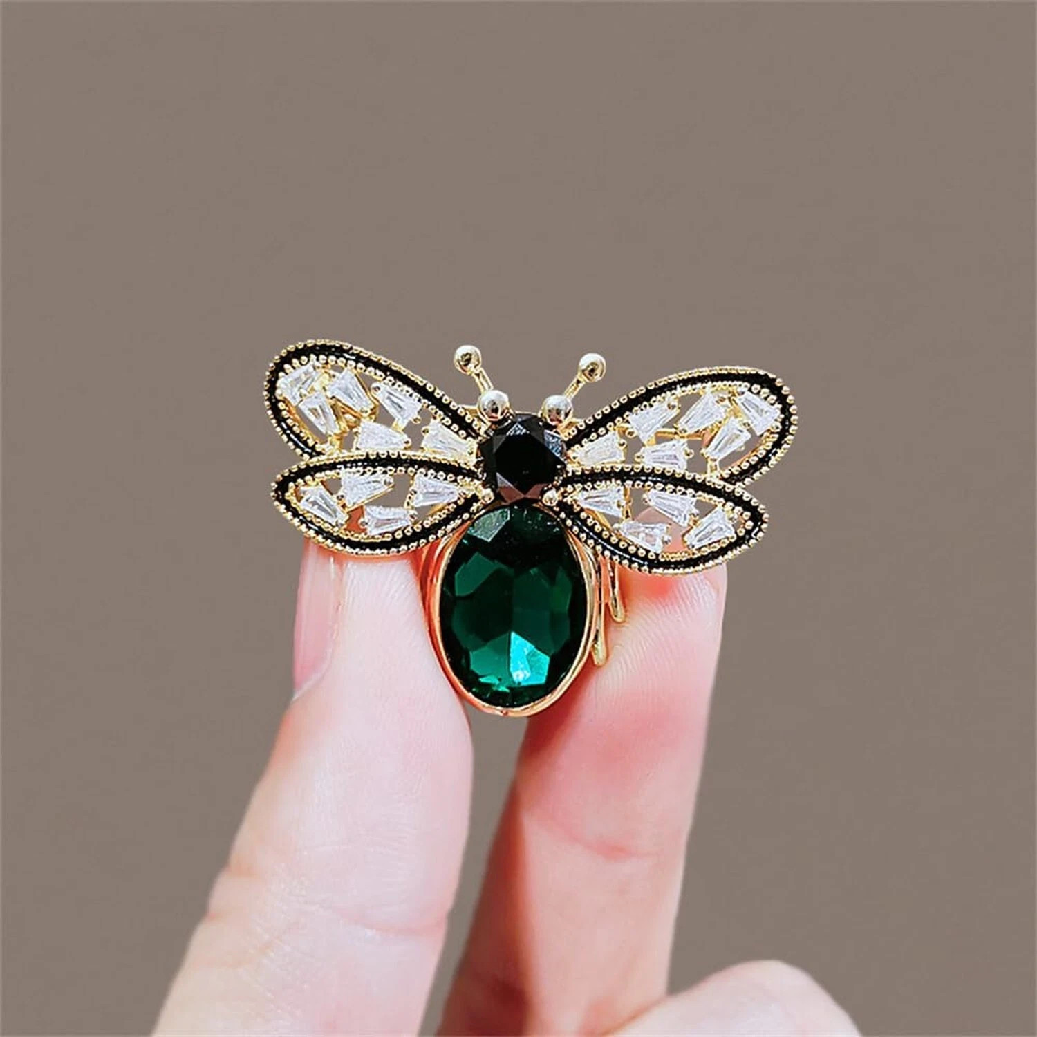 Colorful Rhinestone Crystal Bee Brooch Pin Vintage Bee Pearl Lapel Pin for Wo…