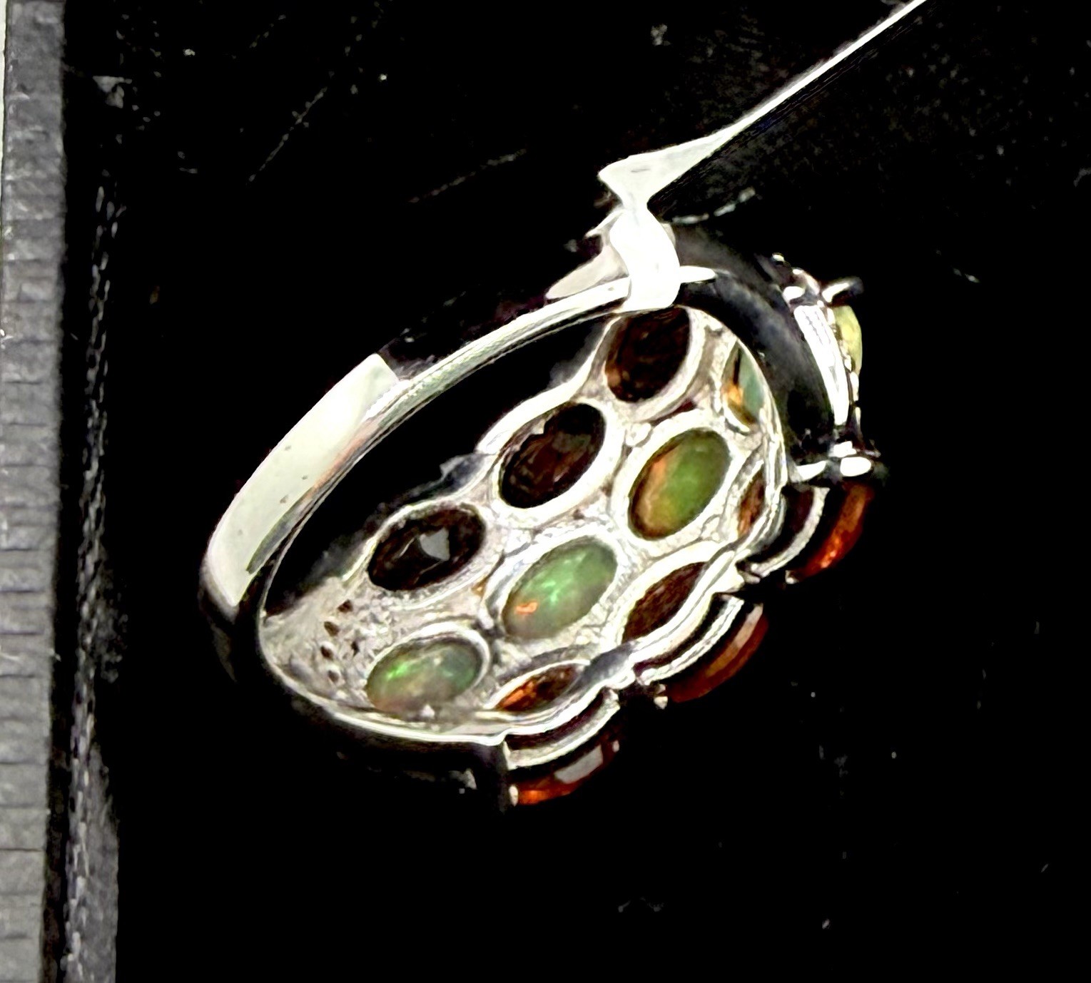 Sterling Silver Ring Earrings 925 Diamond Red Garnet New